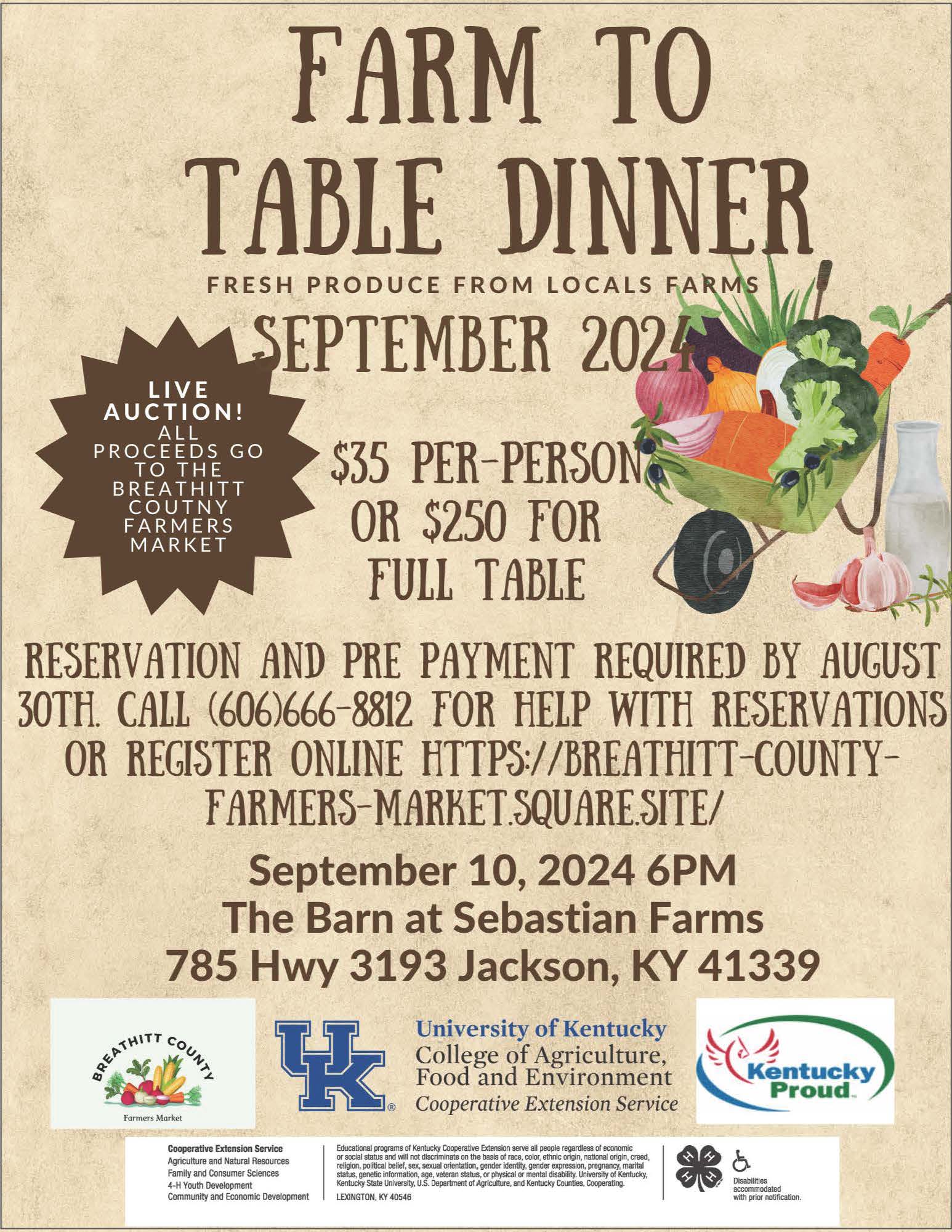 Farm To Table Dinner